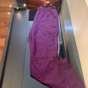 Eggplant Small Yoga Healing Hands Scrubs